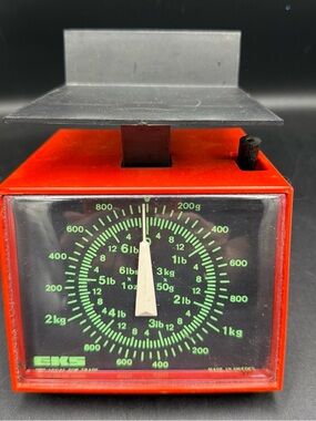 Vintage EKS Kitchen Scale RED Plastic Retro Scale Made In Sweden